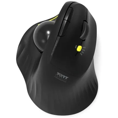 Maus Port Designs Trackball Ergo Bluetooth 2.4GHz 1600 DPI Schwarz