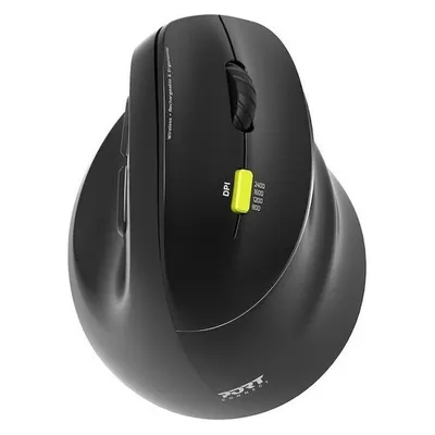 Ratón Port Designs 910007 RF Bluetooth 2400 DPI Schwarz Vertikal Wiederaufladbar