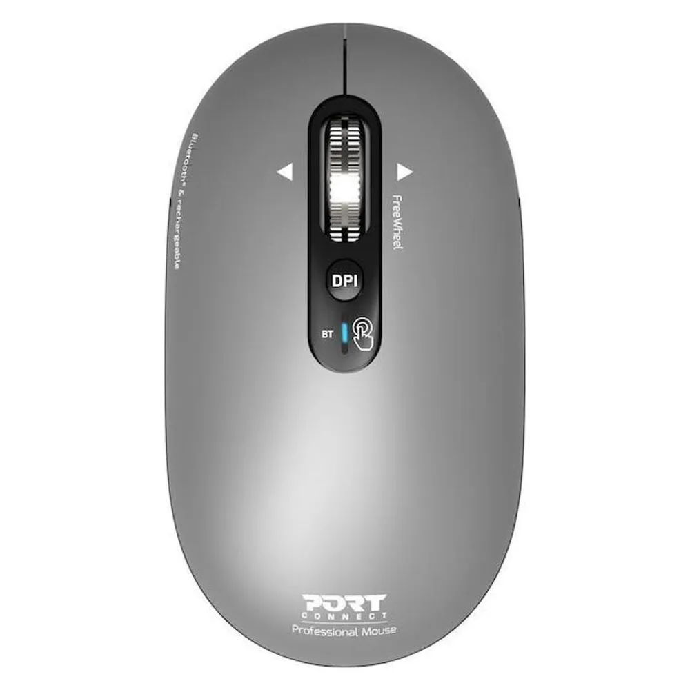 Port Designs Pure 910009 Bluetooth Maus 3200 DPI Grau Wiederaufladbar