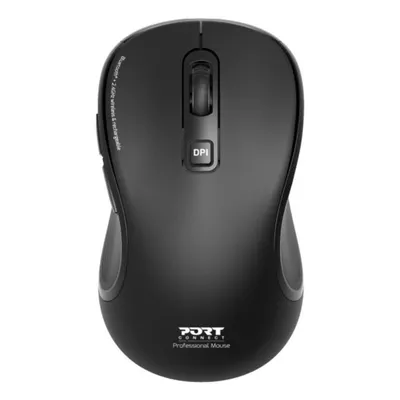 Maus Port Designs PORT Connect 910010 RF Wireless Bluetooth 2400 DPI Schwarz Akku