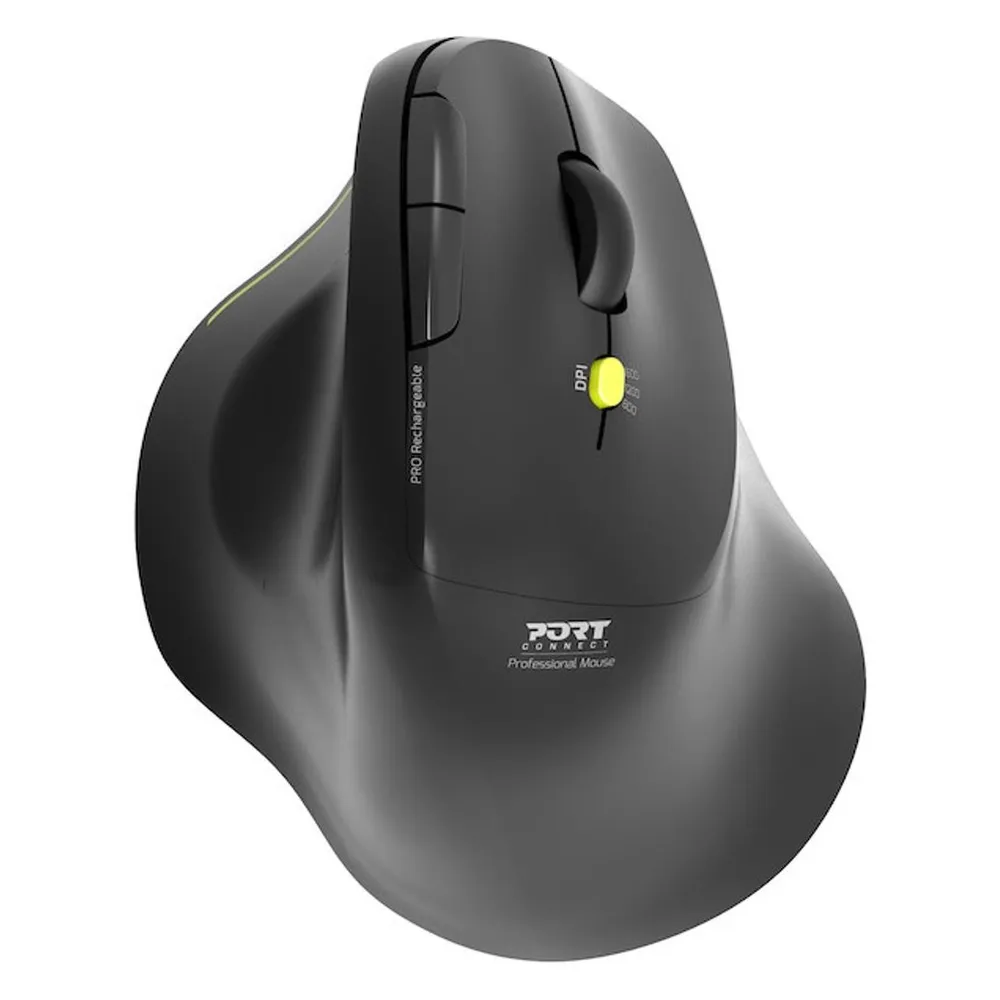 Maus Port Designs Ergo Soft 910200 Bluetooth 2.4GHz 1600 DPI Schwarz Ergonomisch