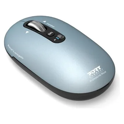 Ratón Port Designs PURE MAC Bluetooth/2.4 GHz 3200 DPI Azul Recargable