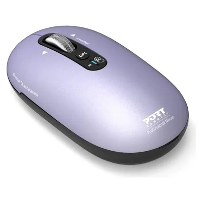 Ratón Port Designs PURE MAC Bluetooth 3200 DPI Lavanda Recargable Ambidiestro