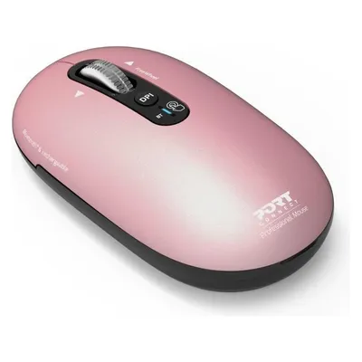 Maus Port Designs PURE MAC Bluetooth 3200DPI Pink Silent Mehrgeräte USB-C