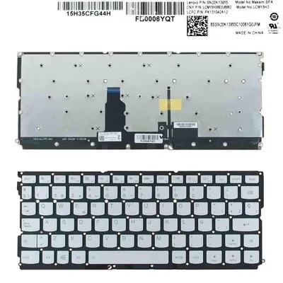 Rückleuchtende Tastatur Lenovo IdeaPad Air 12 Yoga 900s-12isk Silber Rahmenlos