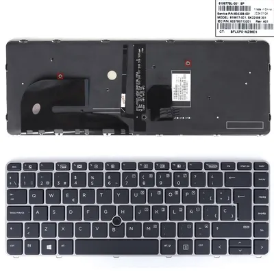 Laptop-Tastatur mit Hintergrundbeleuchtung für HP 840 G3 745 G3 848 G3 840 G4 745 G4 Zbook 12-0155c-dz01-k19 Silber