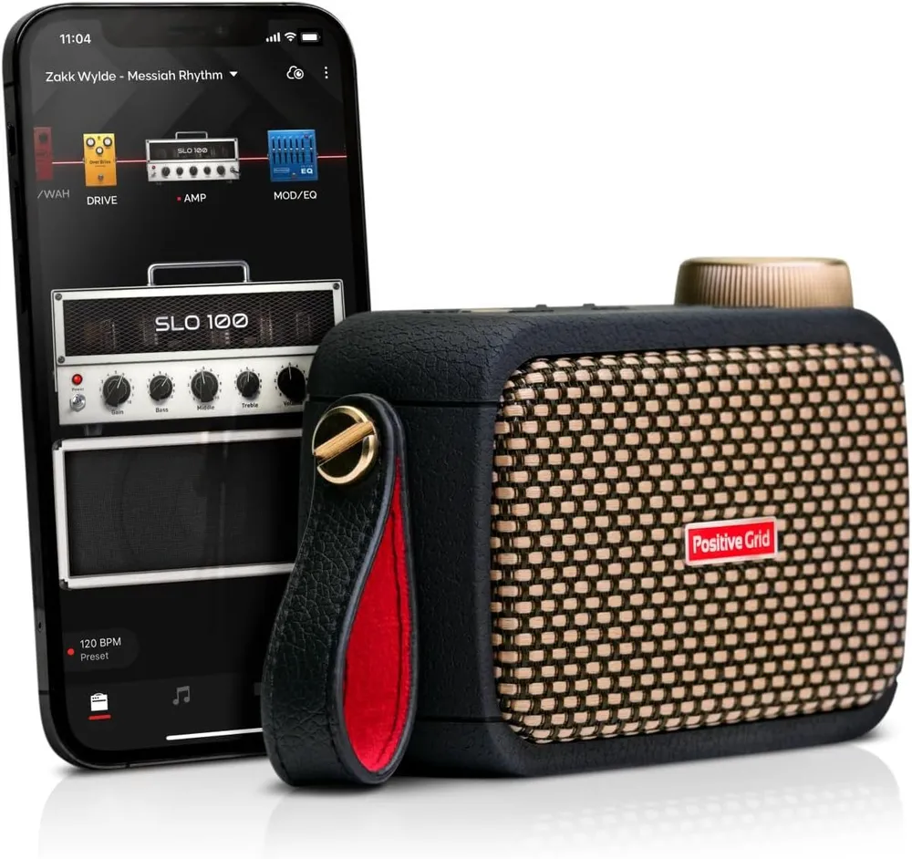 Positive Grid Positive Grid Spark GO 5W tragbarer Gitarrenverstärker Bluetooth Audioverstärker (Vertärker mit Smart-App für E-Gitarre Akustikgitarre oder Bass)