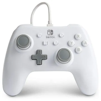 Power A Controller mit mattweißem Kabel für Nintendo Switch