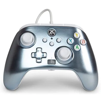 Power A Kabelgebundener Controller in Metallic-Grau für Xbox Series X / S / Xbox One / PC