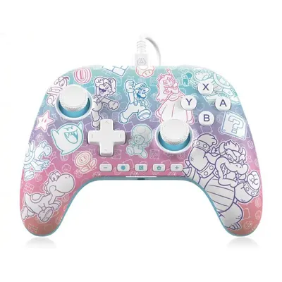 PowerA Advantage Kabelgebundener Controller für Nintendo Switch 2, Pilzkönigreich-Blau