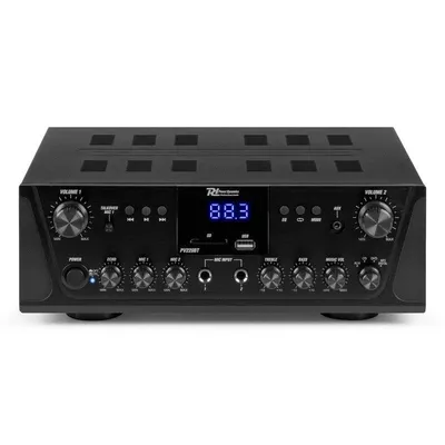 Audioverstärker POWER DYNAMICS PV220BT 100W RMS Bluetooth USB SD FM LED-Display Schwarz