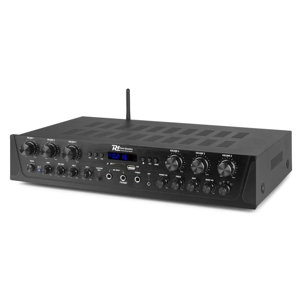 Audio Verstärker Power Dynamics PV260BT 2x600W RMS Bluetooth USB/FM Multiroom Display