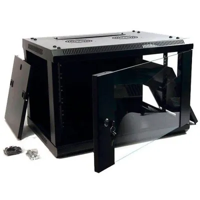 Powergreen Wandbild-Rackschrank 19" 600x450x500mm Schwarz
