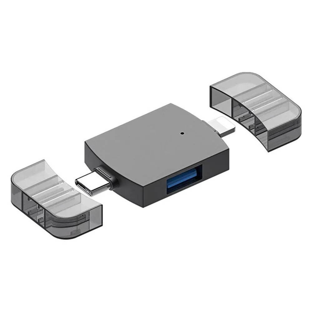PowerGuard 2-in-1 OTG USB-C Lightning to Dual USB 3.0 Adapter
