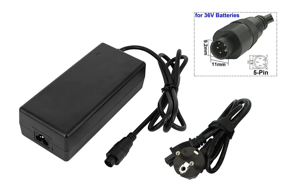 PowerSmart CAA081020E.502 Batterie-Ladegerät (2A Netzteil 42V für 36V Li-ion Akkus von Phylion/Joycube E-Bike Elektrofahrrad Fischer, Lifebike, Crescent, Devron, Batavus)