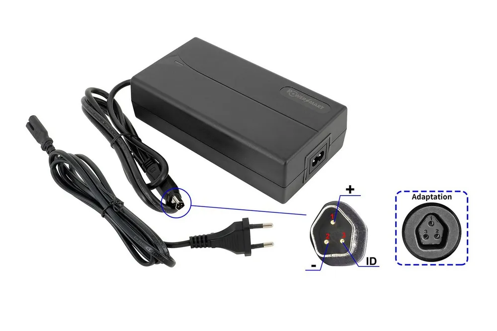 PowerSmart CAA111320E.303 Batterie-Ladegerät (48V 2A für Elektrofahrrad Modell 2022 Fischer Montis EM 1862.2,Montis 2206, VIATOR ETH/ETD 2222,Viator ETH/ETD 2206)