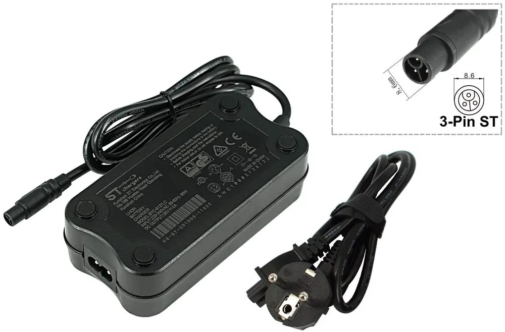 PowerSmart CS080L1002E.302 Batterie-Ladegerät (2A für 36V Li-ion ebike Akku mit 3-Pin Strcker 36V)
