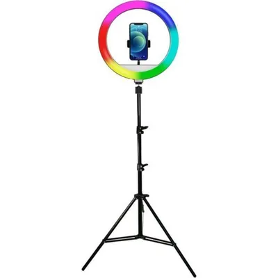 Powerton WPRL2RGB 13" RGB LED-Ringlicht mit Stativ und Handyhalterung