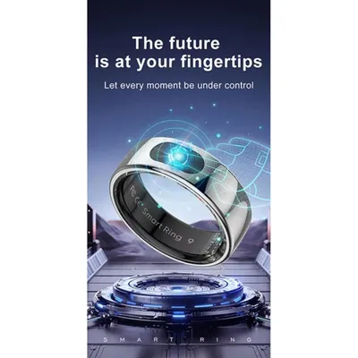 Smart Ring Powerton Smart Ring PRO Größe 7 Bluetooth IP68 Wiederaufladbar Schwarz