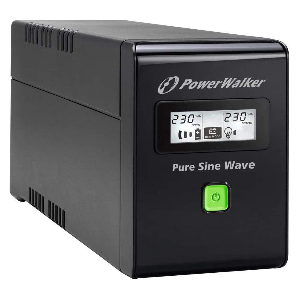 Powerwalker VI 600 SW Schuko 600VA / 360W Line-Interactive USV Tower AVR Reine Sinuswelle LCD