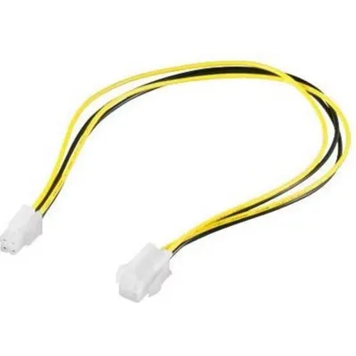 Stromverlaengerungskabel CPU PremiumCord P4 Gelb Schwarz 34 cm