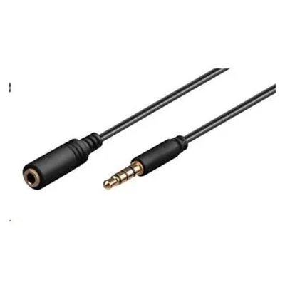 PremiumCord Kabel Jack 3,5 mm 4 Pin M/F 1 m für Apple iPhone, iPad, iPod