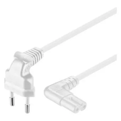 PremiumCord Netzkabel 230V zum Tonbandgerät mit gebogenen Steckern 2m