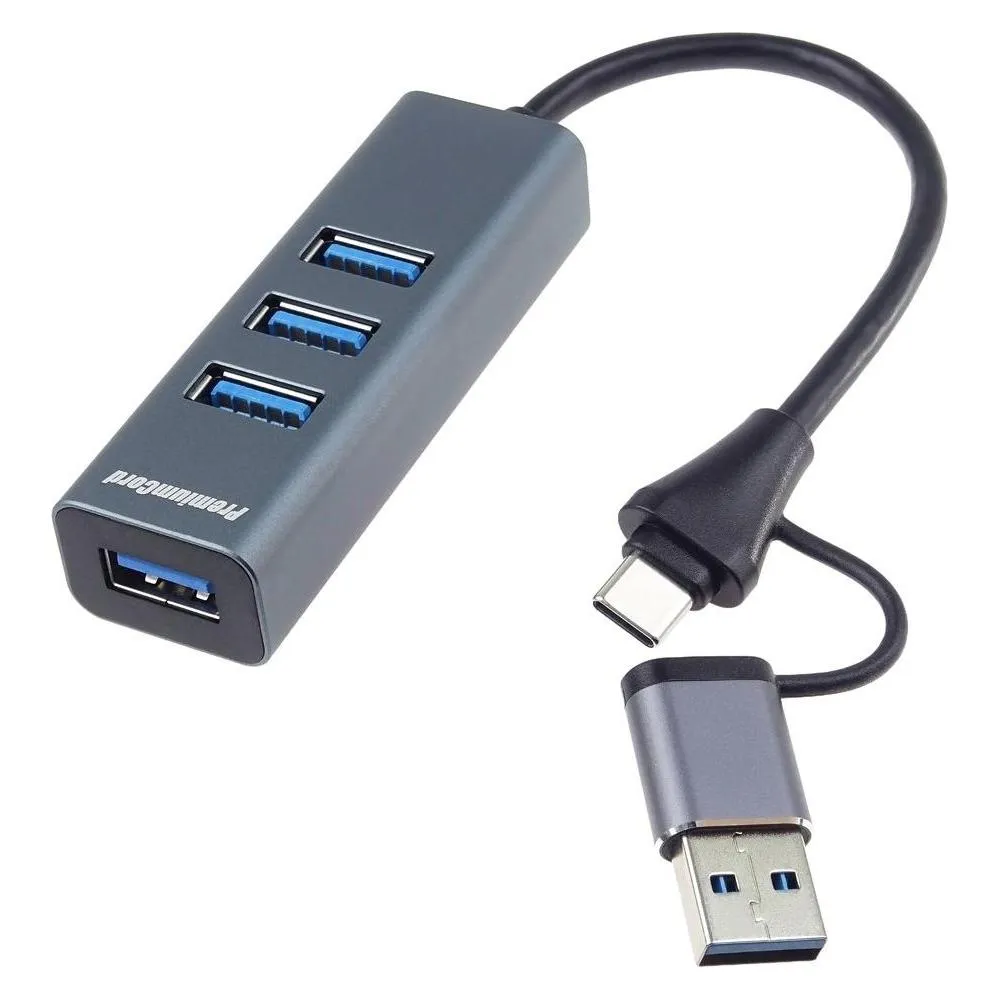 Hub PremiumCord 4 Ports 5 Gbit/s Modell ku31hub13 USB-C USB-A