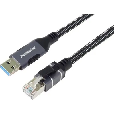 Netzwerkkarte PremiumCord kunet3 USB-A Ethernet 1000 Mbit/s mit integriertem Kabel