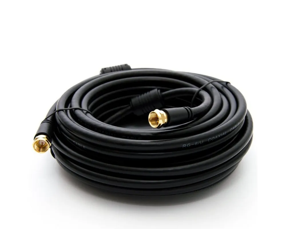 PremiumX 20m BASIC-LINE SAT TV Koaxial-Kabel F-Anschluss HDTV 4K - Schwarz TV-Kabel