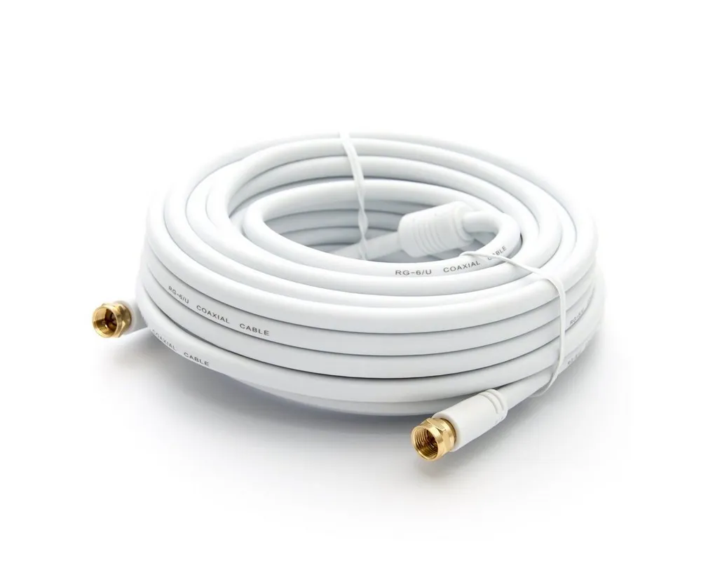 PremiumX 30m BASIC-LINE SAT TV Koaxial-Kabel F-Anschluss HDTV 4K - Weiß TV-Kabel