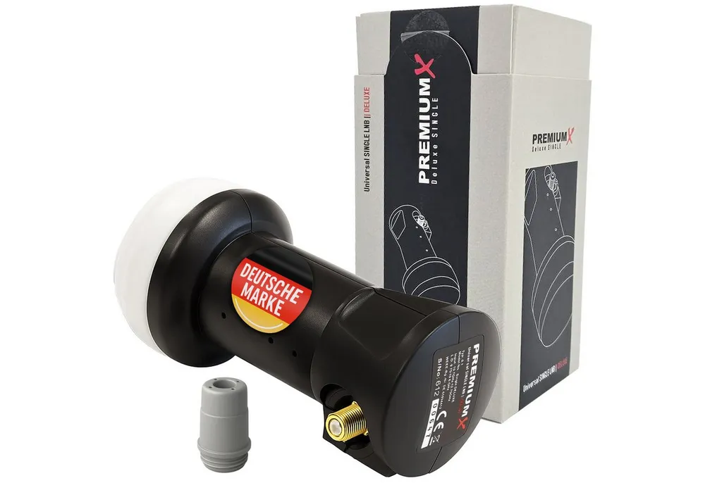 PremiumX Deluxe Single LNB PLL SAT für 1 Teilnehmer DVB-S2 HD UHD 4K Monoblock-LNB