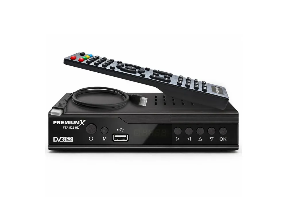 PremiumX FTA 522 HD Satelliten-Receiver DVB-S2 Unicable HDMI SCART USB Player SAT-Receiver