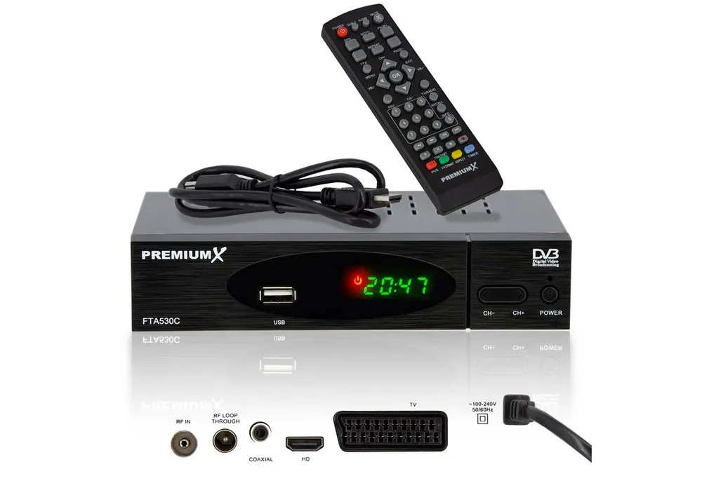PremiumX FTA 530C Kabel Receiver DVB-C FullHD Digital USB SCART HDMI Kabel-Receiver