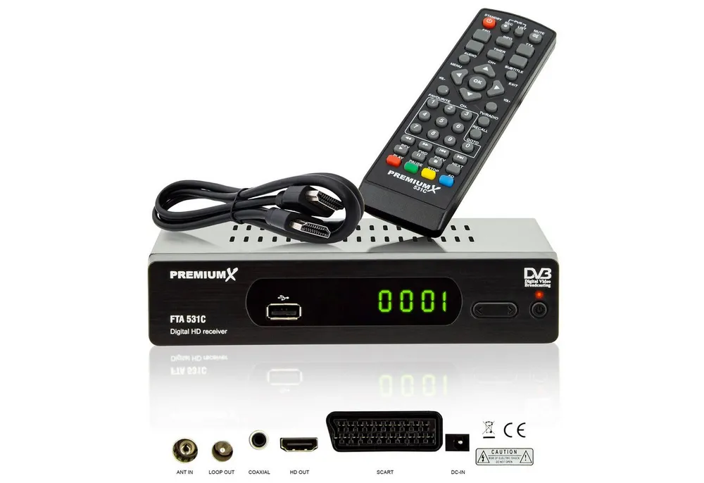 PremiumX FTA 531C Kabel Receiver DVB-C FullHD TV Digital USB SCART HDMI Kabel-Receiver