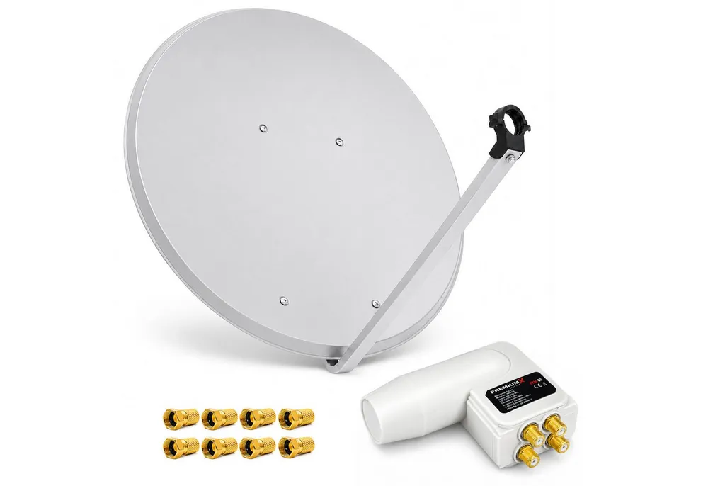 PremiumX SAT Anlage 100cm Satellitenschüssel Aluminium Quad LNB F-Stecker SAT-Antenne