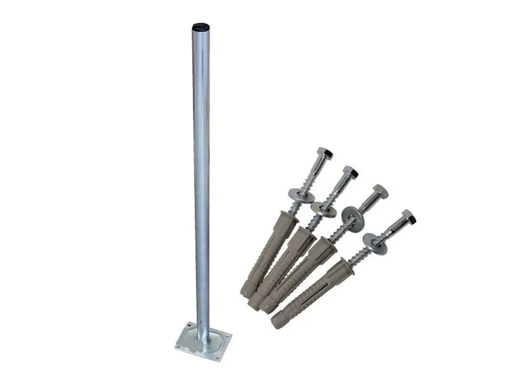 PremiumX SAT-Halterung 100cm 38mm Standfuß Stahl SAT Antennenmast Mastfuß Schraubensatz