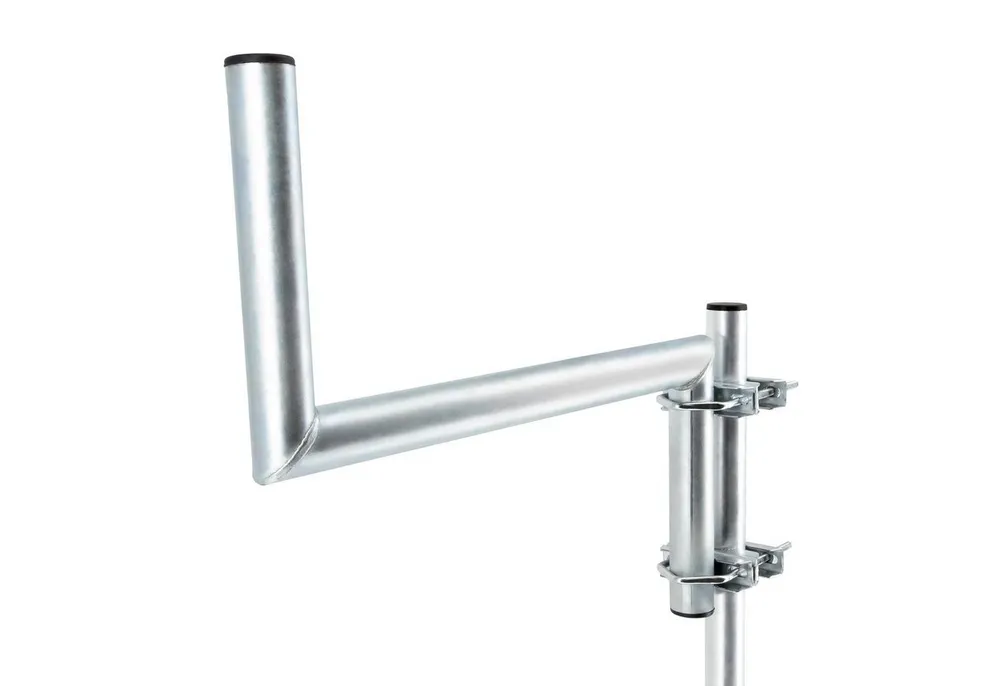 PremiumX SAT-Halterung Z-Ausleger 50cm Ø 42mm Stahl mit Schellen SAT Mast Ausleger