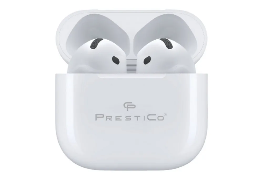 PrestiCo JL6 AIR BLUE PRO X6 weiß Bluetooth-Kopfhörer (Positionierungsfunktion, Bluetooth, TWS, Stereo, 4h Spielzeit, USB-C, ergonomisch)