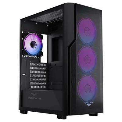 PC-Gehäuse Preyon Nest Aero E-ATX Glas Mesh Schwarz ARGB mit Fenster