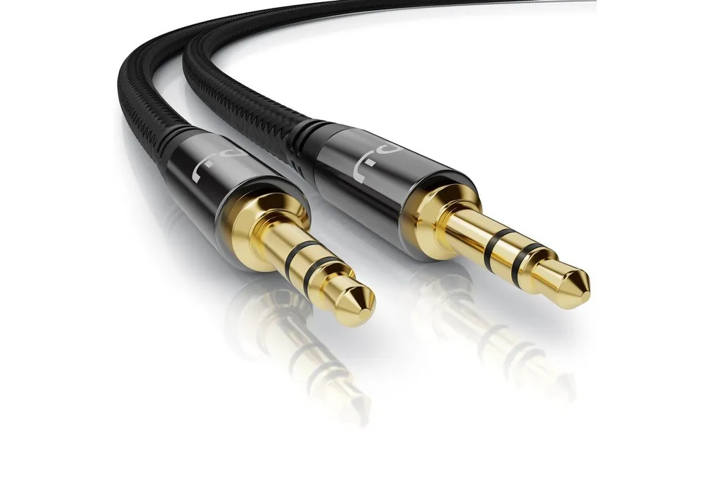 Primewire Audio-Kabel, 3,5-mm-Klinke, AUX (150 cm), Klinkenkabel 3,5 mm AUX - Audiokabel mit Nylonmantel - 1,5m