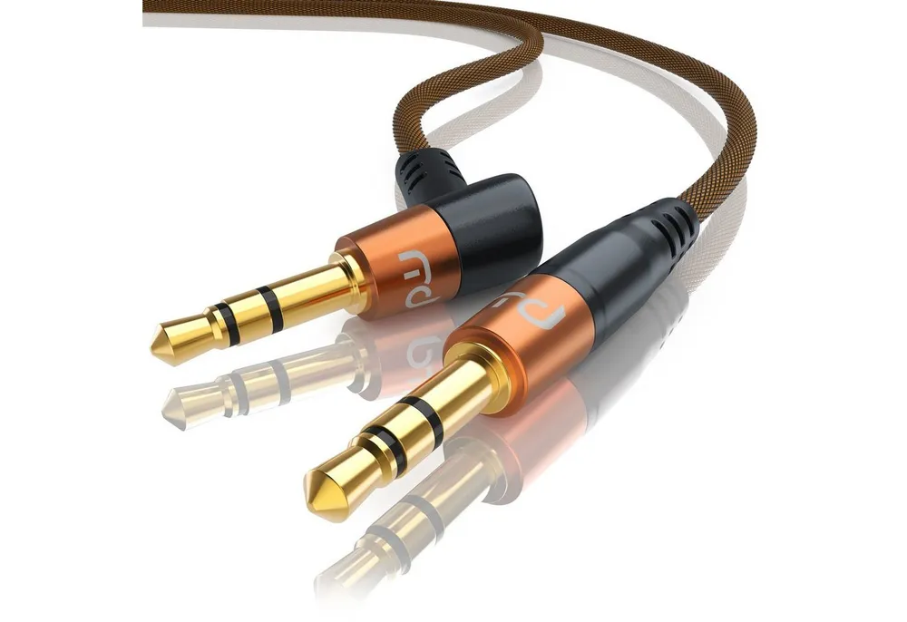 Primewire Audio-Kabel, AUX, 3,5-mm-Klinke (200 cm), gewinkeltes HiFi Stereo Klinkenkabel / Verbindungskabel - 2m
