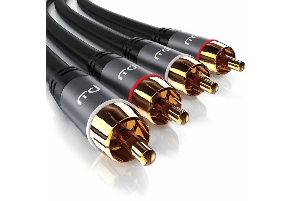 Primewire Audio-Kabel, Cinch, RCA (200 cm), Subwoofer-Cinch Audio-Kabel mehrfach geschirmt - 2m