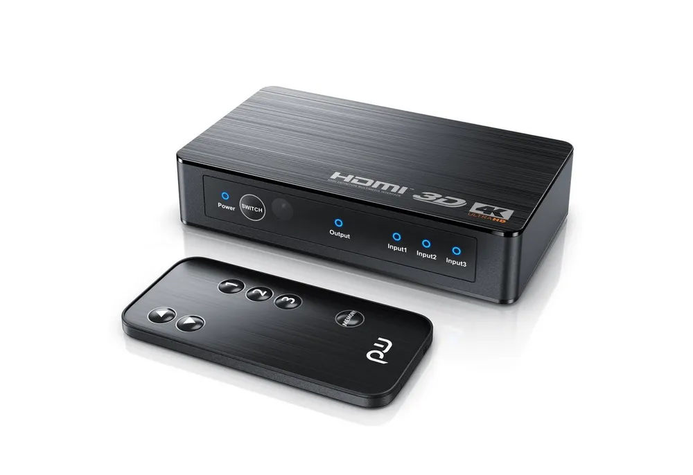 Primewire Audio / Video Matrix-Switch, HDMI 2.0b Verteiler 4k 60Hz UHD, 3 Port, Fernbedienung, Netzteil
