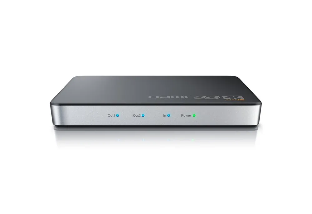 Primewire HDMI-Splitter HDMI Splitter Verteiler 4K UHD 2160p 4K 30Hz, Full HD, CEC, HDCP, 3D, Kompatibel mit Xbox PS4 PS3 BLU-RAY-Player Firestick HDTV Apple TV