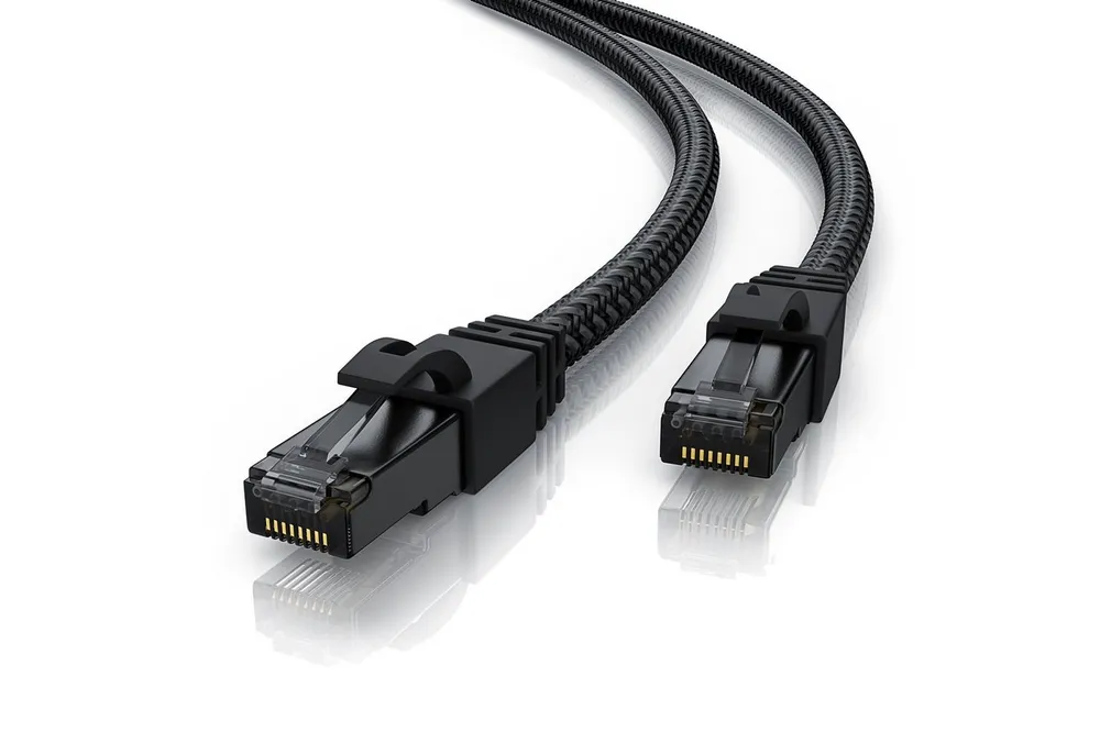 Primewire LAN-Kabel, CAT.7, RJ-45 (Ethernet) (1500 cm), Patchkabel CAT 7, Baumwollummantelung, Gigabit Netzwerkkabel - 15m