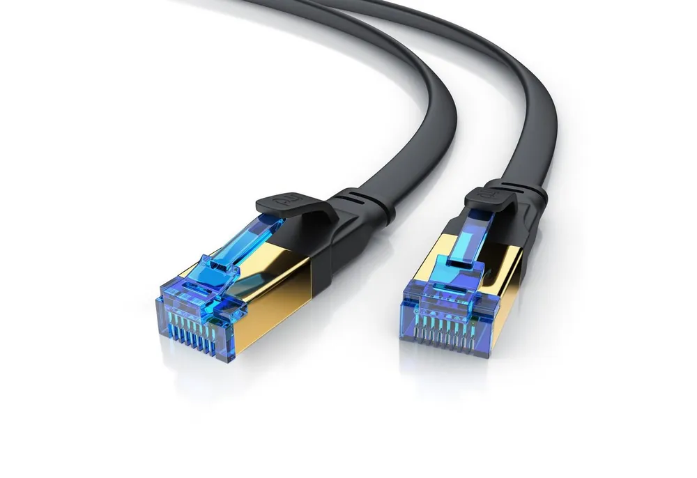Primewire LAN-Kabel, CAT.8, RJ-45 (Ethernet) (300 cm), Patchkabel flach CAT 8, Gigabit Flachband Netzwerkkabel 40 Gbit/s - 3m