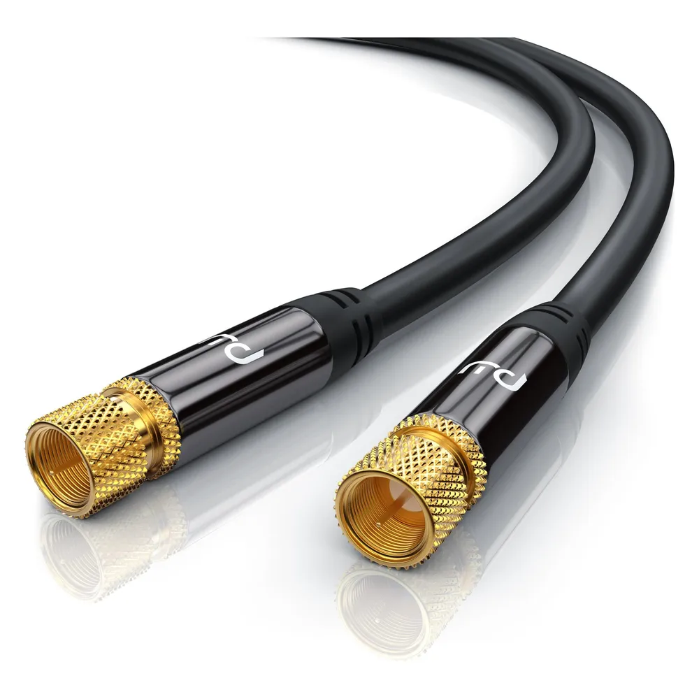 Primewire SAT Kabel HDTV - Premium SAT Koaxialkabel - TV HDTV Radio DVB-T DVB-C DVB-S DVB-S2, 4 Fach Schirmung (135 dB)