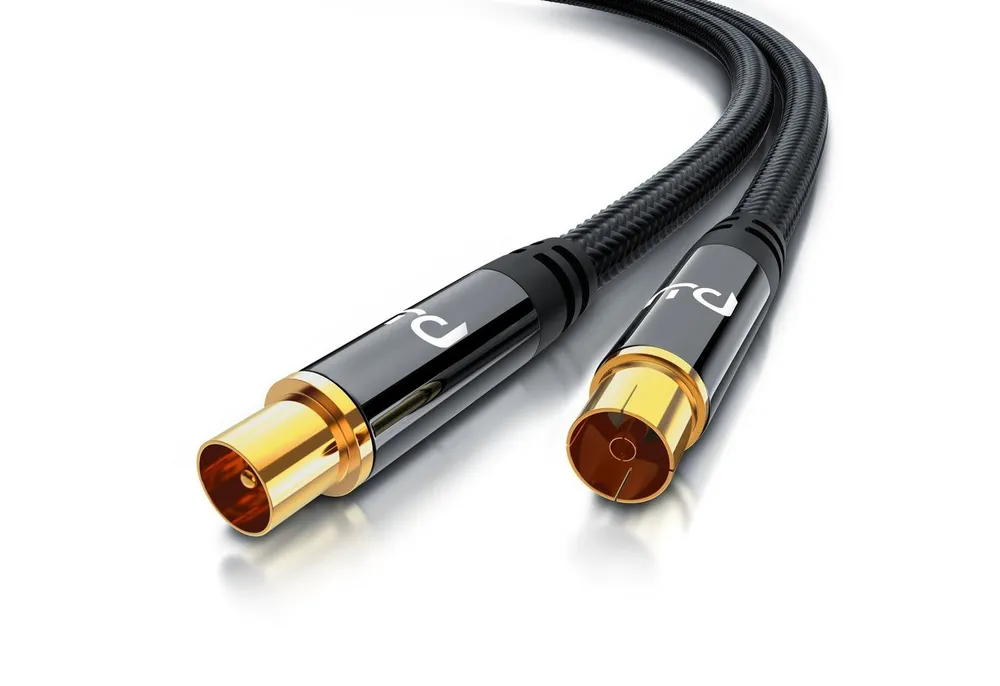 Primewire TV-Kabel, Koax, IEC Stecker, RF Buchse (200 cm), HDTV Antennenkabel, Braiding, 2-fach Schirmung, 75 Ohm / 135 dB - 2m