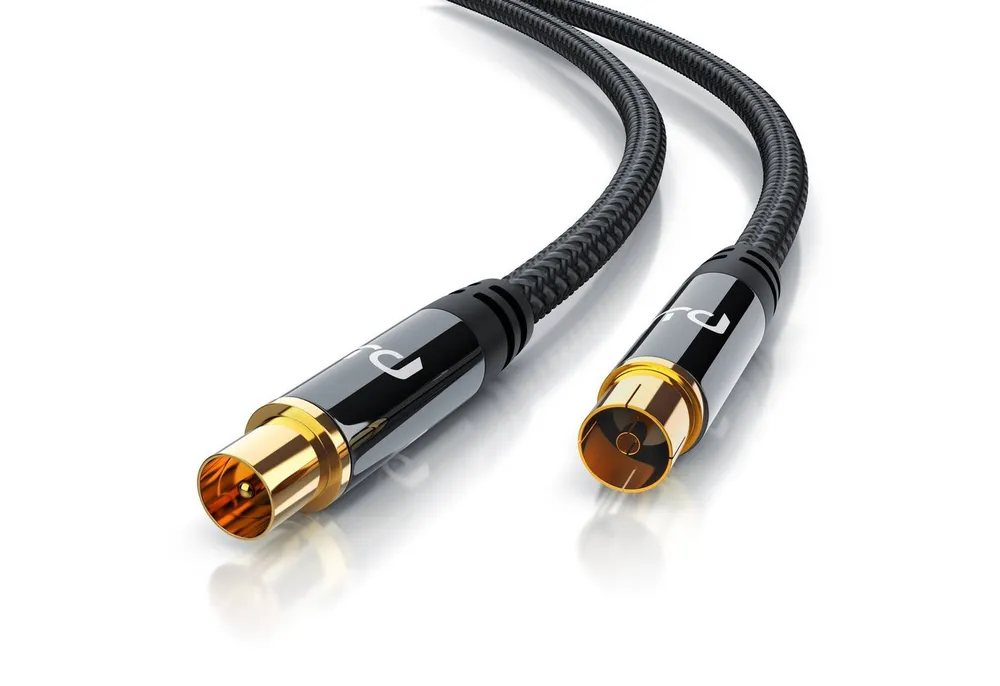 Primewire TV-Kabel, Koax, IEC Stecker, RF Buchse (750 cm), HDTV Antennenkabel, Braiding, 2-fach Schirmung, 75 Ohm / 135 dB - 7,5m